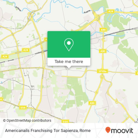 Americanails Franchising Tor Sapienza map