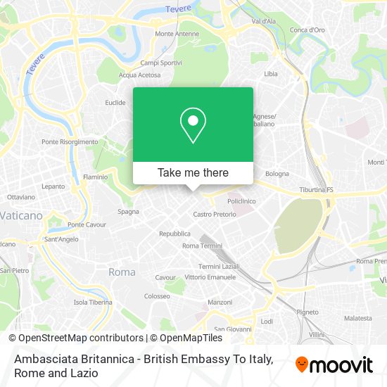 Ambasciata Britannica - British Embassy To Italy map