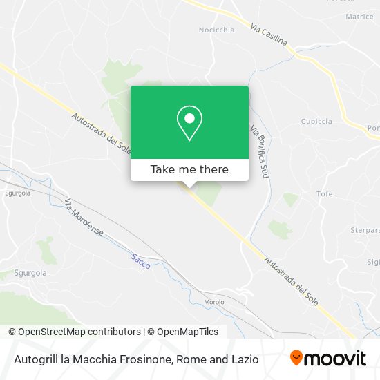 Autogrill la Macchia Frosinone map