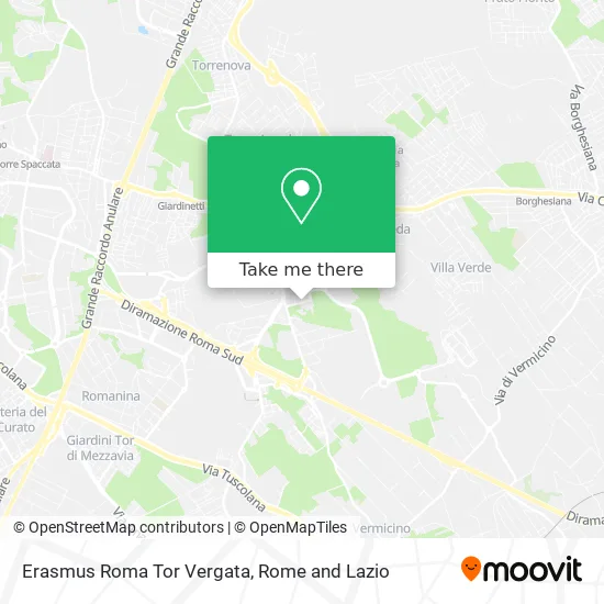 Erasmus Roma Tor Vergata map