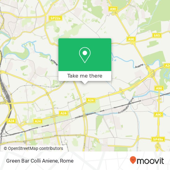 Green Bar Colli Aniene map