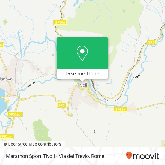 Marathon Sport Tivoli - Via del Trevio map