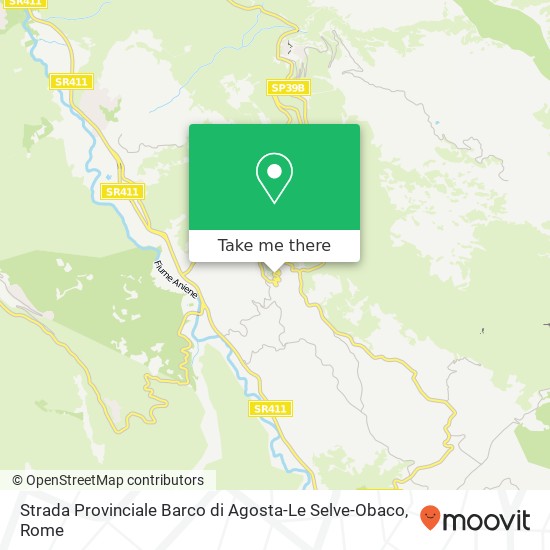 Strada Provinciale Barco di Agosta-Le Selve-Obaco map