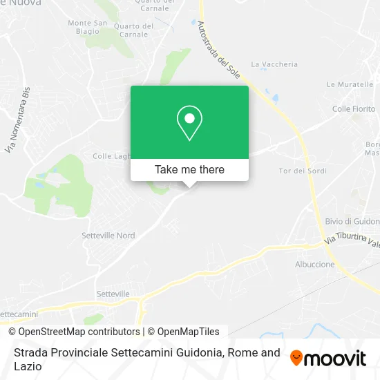 Settecamini Guidonia Provincial Road map