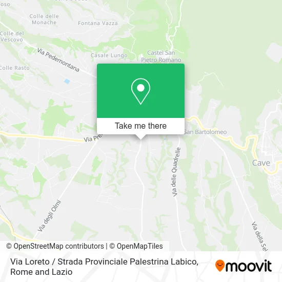Via Loreto / Strada Provinciale Palestrina Labico map