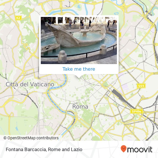 Fontana Barcaccia map