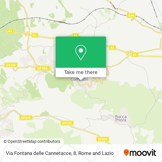 Via Fontana delle Cannetacce, 8 map