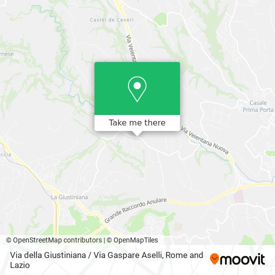 Via della Giustiniana / Via Gaspare Aselli map