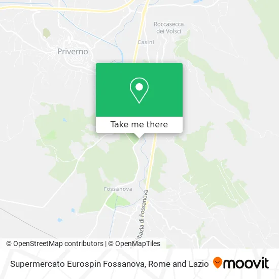 Eurospin Supermarket Fossanova map