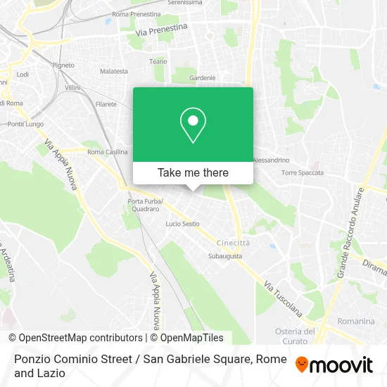 Ponzio Cominio Street / San Gabriele Square map