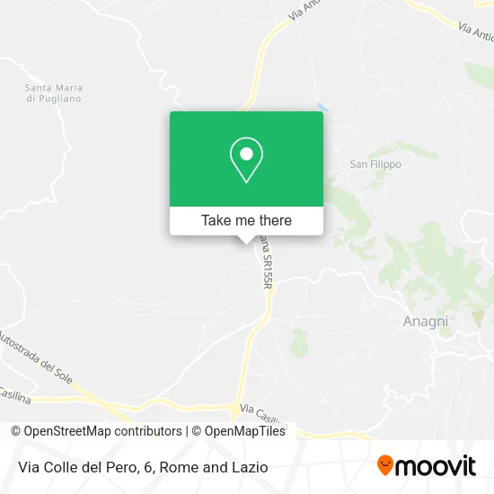 Via Colle del Pero, 6 map