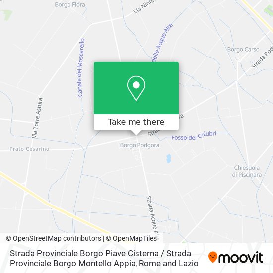 Strada Provinciale Borgo Piave Cisterna / Strada Provinciale Borgo Montello Appia map