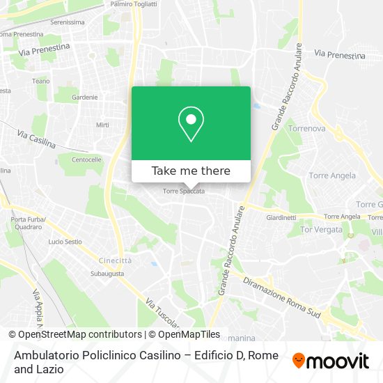 Ambulatorio Policlinico Casilino – Edificio D map