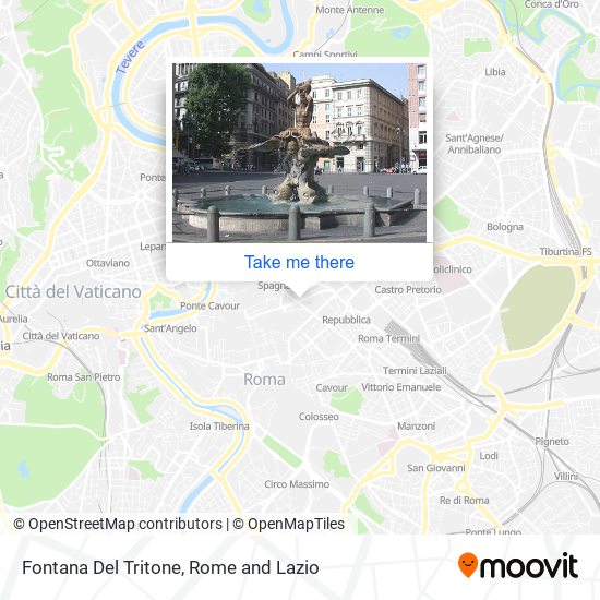 Fontana Del Tritone map