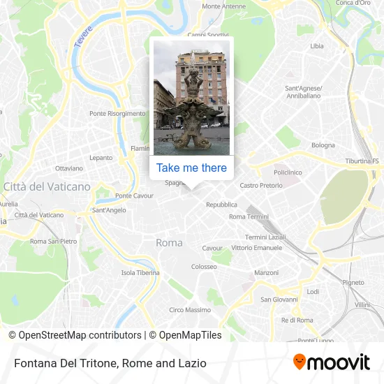 Tritone Fountain map