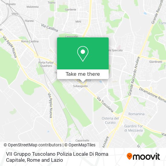 VII Gruppo Tuscolano Polizia Locale Di Roma Capitale map