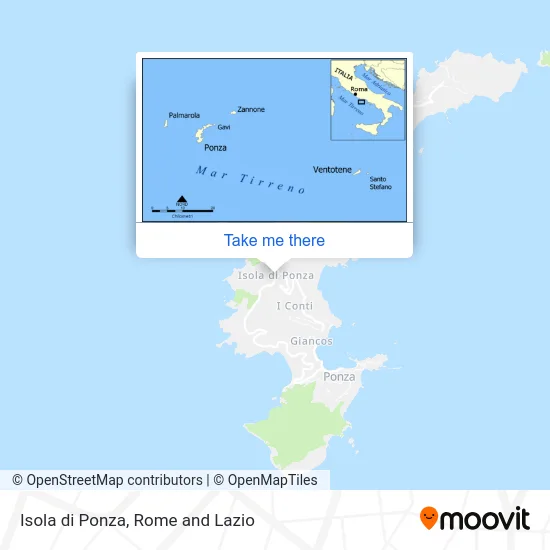 Ponza Island map