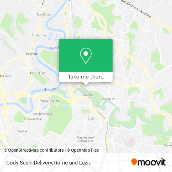 Cody Sushi Delivery map