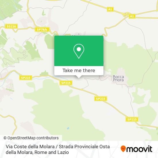 Via Coste della Molara / Strada Provinciale Osta della Molara map