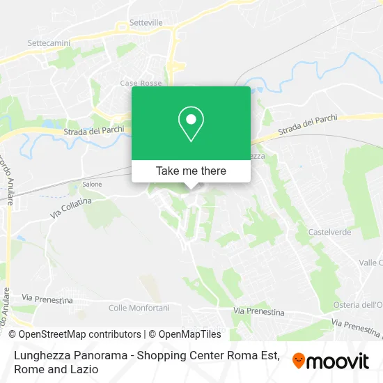 Lunghezza Panorama - Shopping Center Roma Est map