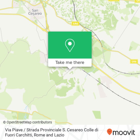 Via Piave / Strada Provinciale S. Cesareo Colle di Fuori Carchitti map