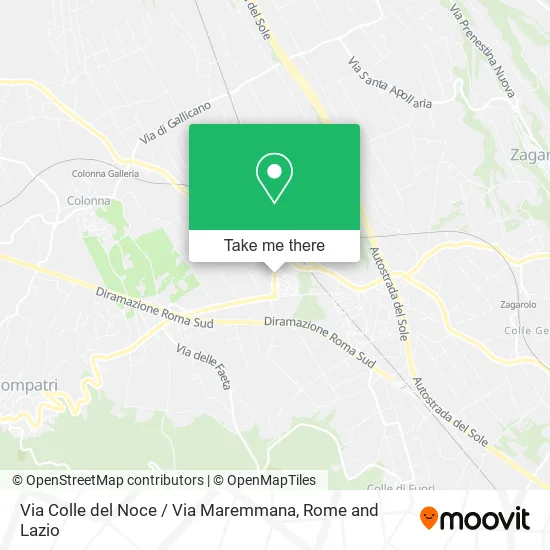 Colle del Noce Street / Maremmana Street map