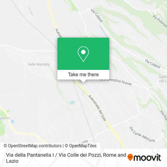 Pantanella I Street / Colle dei Pozzi Street map