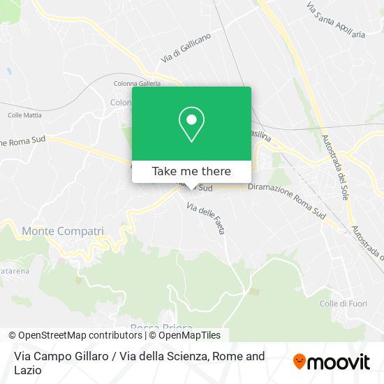 Via Campo Gillaro / Via della Scienza map