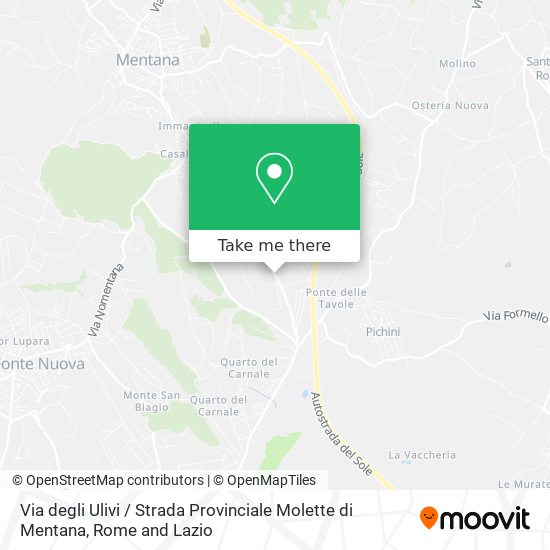 Via degli Ulivi / Strada Provinciale Molette di Mentana map