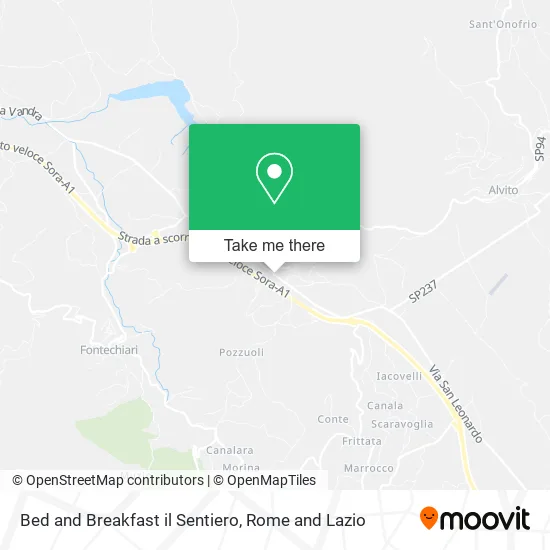 Bed and Breakfast Il Sentiero map