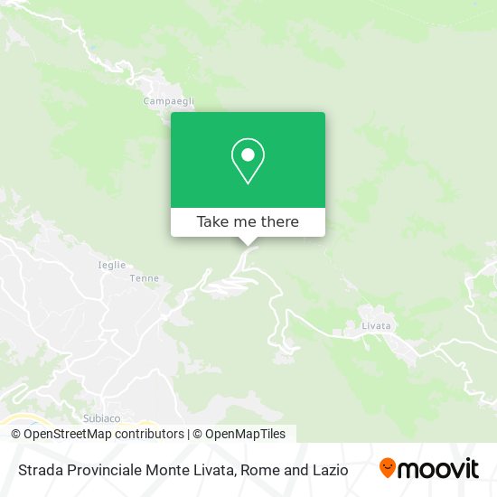 Strada Provinciale Monte Livata map