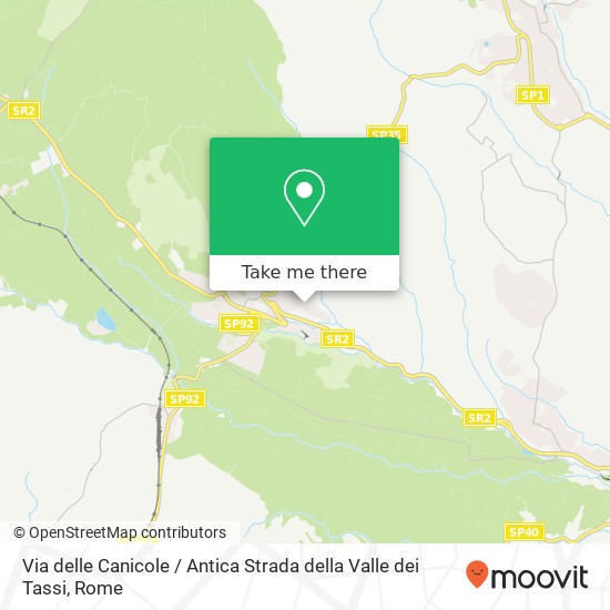 Via delle Canicole / Antica Strada della Valle dei Tassi map