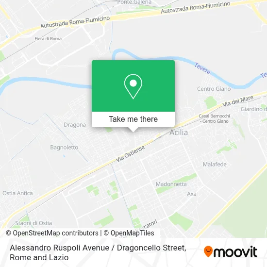 Alessandro Ruspoli Avenue / Dragoncello Street map