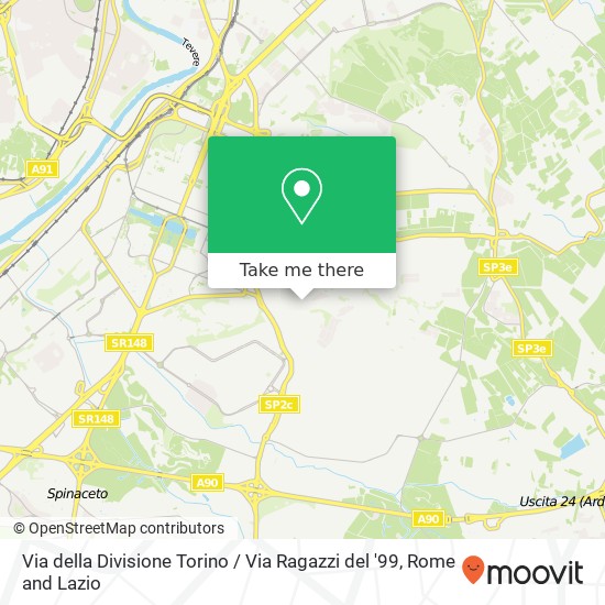 Via della Divisione Torino / Via Ragazzi del '99 map