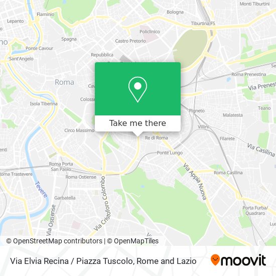 Via Elvia Recina / Piazza Tuscolo map