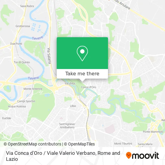 Conca d'Oro Street / Valerio Verbano Avenue map