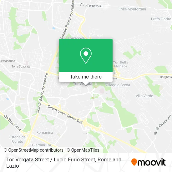 Tor Vergata Street / Lucio Furio Street map