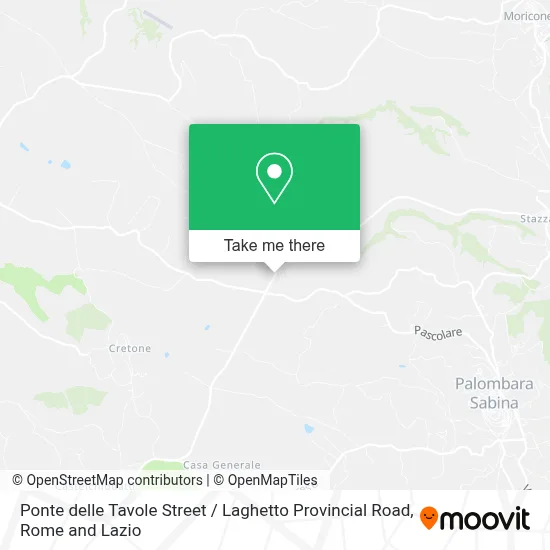 Ponte delle Tavole Street / Laghetto Provincial Road map