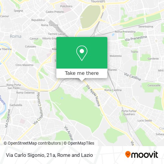 Via Carlo Sigonio, 21a map