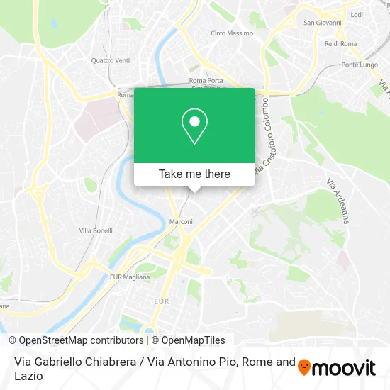 Gabriello Chiabrera Street / Antonino Pio Street map