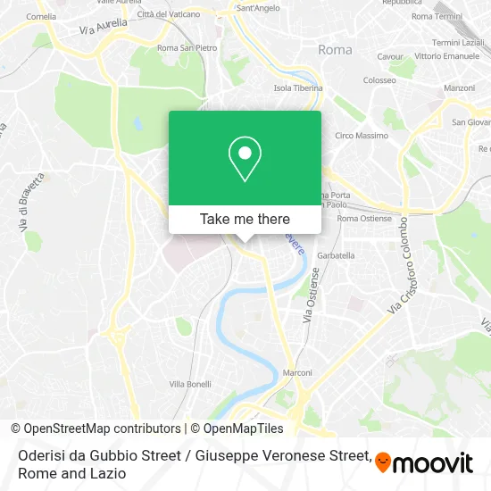 Oderisi da Gubbio Street / Giuseppe Veronese Street map