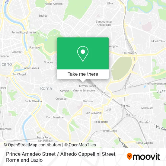 Prince Amedeo Street / Alfredo Cappellini Street map