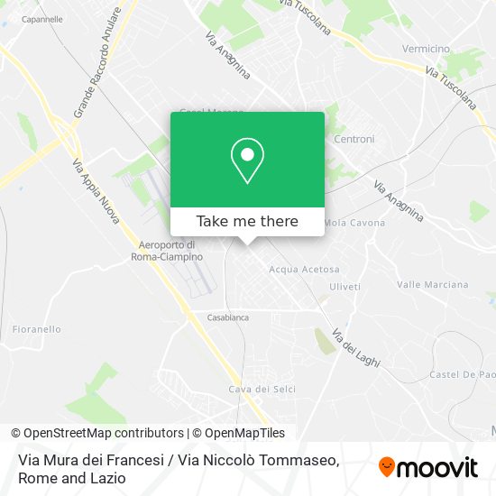 Via Mura dei Francesi / Via Niccolò Tommaseo map