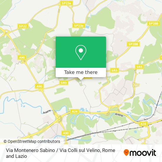 Via Montenero Sabino / Via Colli sul Velino map