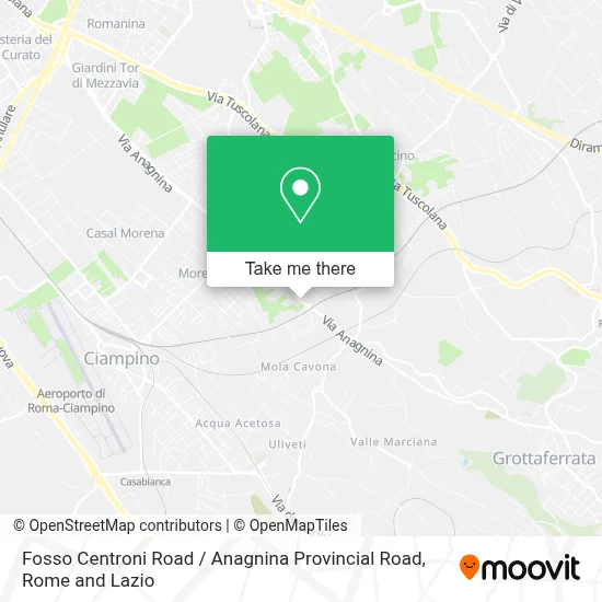 Fosso Centroni Road / Anagnina Provincial Road map