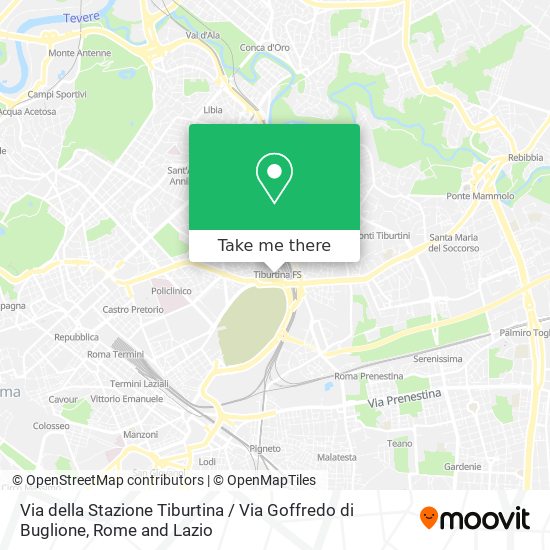 Via della Stazione Tiburtina / Via Goffredo di Buglione map