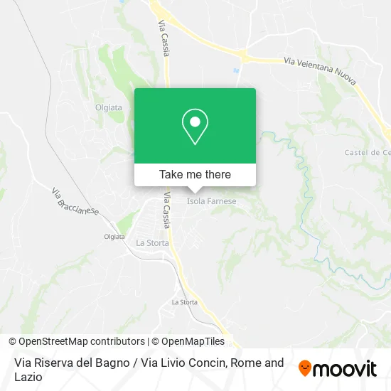 Riserva del Bagno Street / Livio Concin Street map