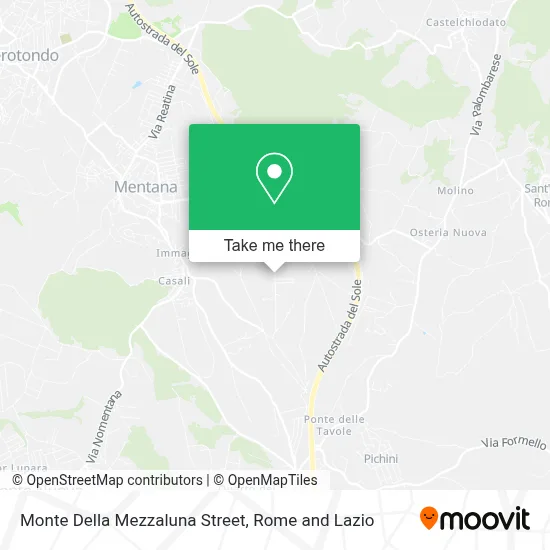 Monte Della Mezzaluna Street map