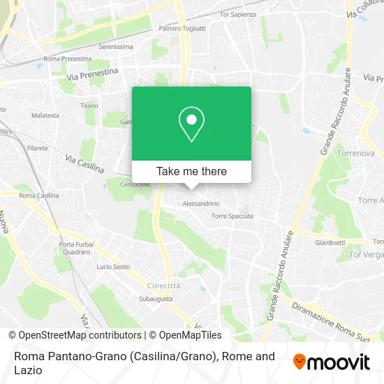 Roma Pantano-Grano (Casilina / Grano) map