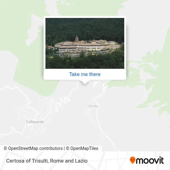 Certosa of Trisulti map